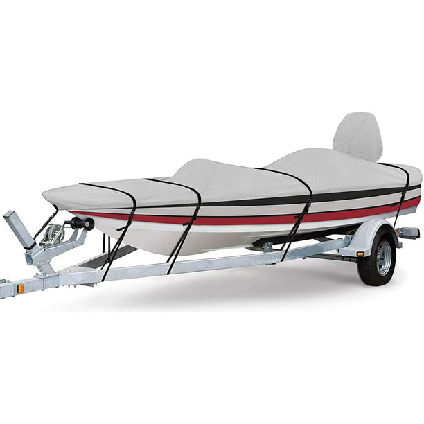 Length:20-22 Beam Width: up to 100 RVMasking Heavy Duty 600D Polyester Trailerable Boat Cover Black for V-Hull Runabouts Outboards and I/O Bass Boats 